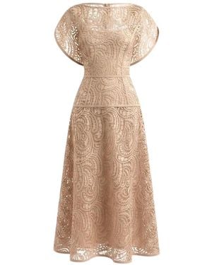 Gemy Maalouf Flutter Sleeve Midi Dress - Natural