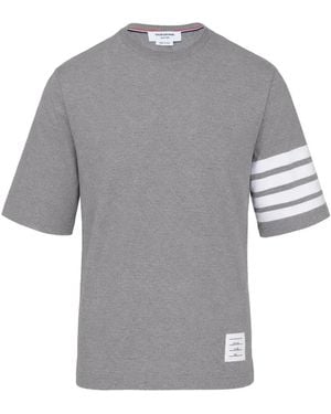 Thom Browne Jersey 4-Bar Short-Sleeve T-Shirt - Grey