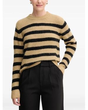 Mos Mosh Thora Striped Crew-Neck Sweater - Black
