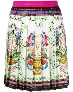Versace Jeans Couture V-Emblem Garden Miniskirt - White