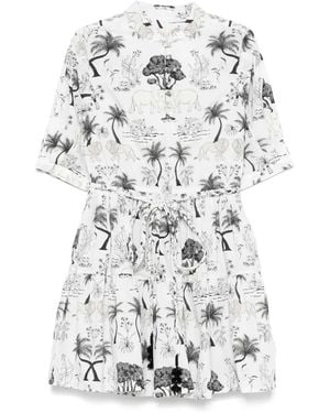 VERANDAH Graphic-Print Mini Dress - White