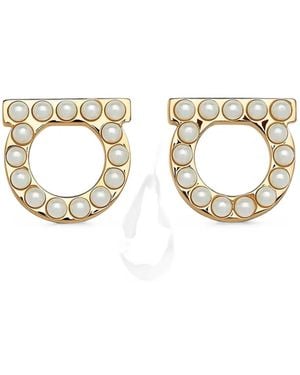 Ferragamo Gancini Pearls Earrings - Metallic