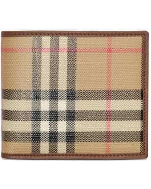 Burberry Checked Wallet - Natural