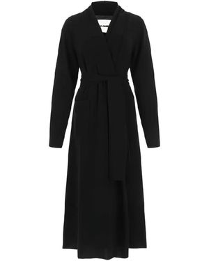 Jil Sander Manteau En Cachemire À Col V - Noir