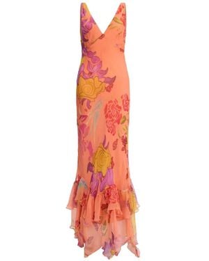 Donde Esteban Guava Flores Maxi Dress - White