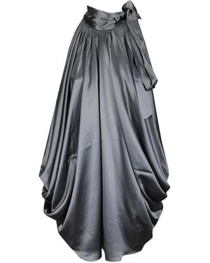 7 For All Mankind Petal Bow-Detail Draped Mini Dress - Grey