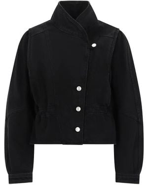 Isabel Marant Button-Up Denim Jacket - Black