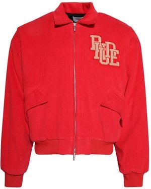 Rhude Corduroy Logo-Detail Jacket - Red