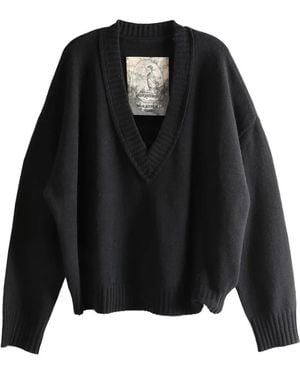 Ziggy Chen V-Neck Wool Jumper - Black