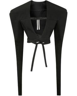 Rick Owens Langärmeliges Cropped-Oberteil - Schwarz