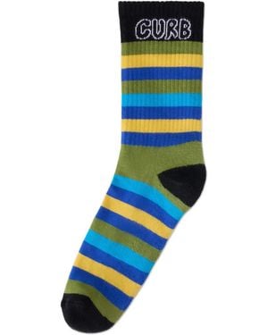 Lanvin Striped Curb-Lettering Socks - Blue