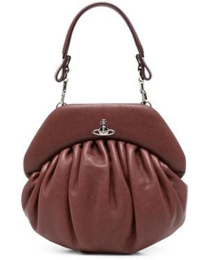 Vivienne Westwood Brooke Leather Clutch Bag - Purple