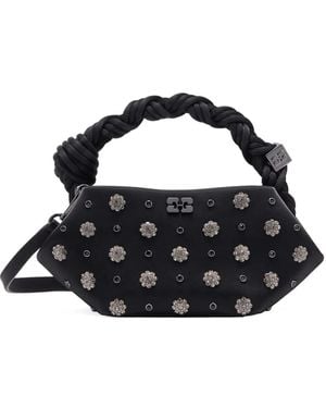 Ganni Mini Sac À Main Bou Orné De Clous À Fleurs - Noir