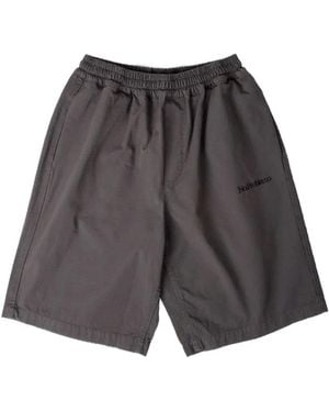 No Problemo Shorts Con Logo Ricamato - Grigio