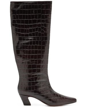 Loeffler Randall Marley Croc-Effect Boots - Black