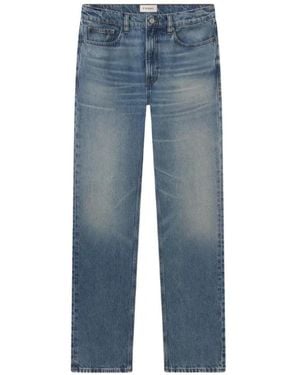 FRAME Faded Straight-Leg Jeans - Blue