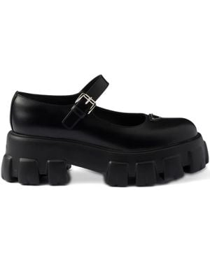 Prada Logo-Detail Flat Pumps - Black