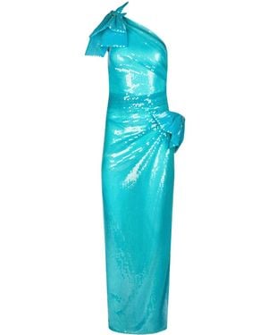Nina Ricci Sequinned Asymmetric Gown - Blue