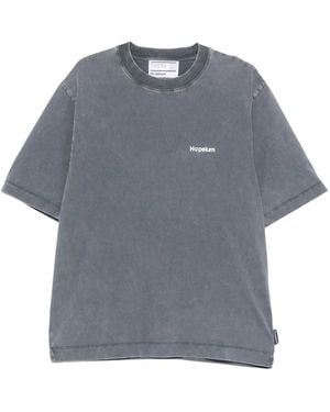 HOPEIUM Graphic-Print Logo-Print T-Shirt - Grey