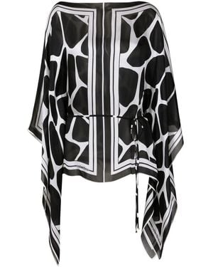 Valentino Garavani Two-Tone Silk Cover-Up - Black