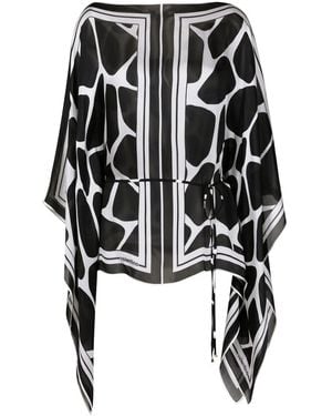 Valentino Garavani Two-Tone Silk Cover-Up - Black