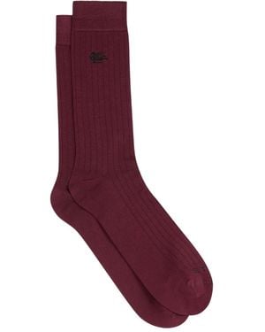 Etro Pegaso Logo Socks - Purple
