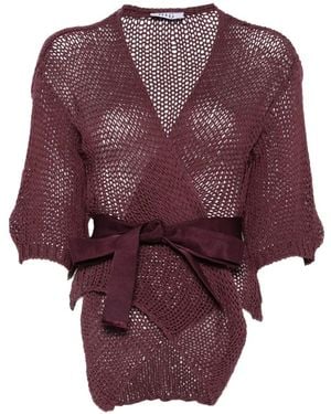 Niu Cardigan Mit Schleifenverschluss - Lila