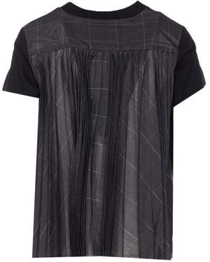Sacai Pleated-Back T-Shirt - Black