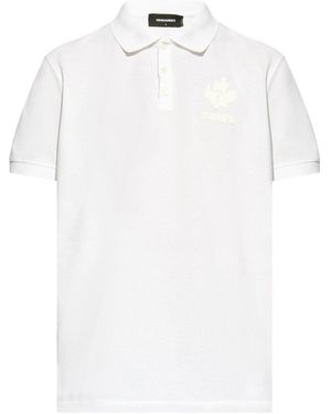 DSquared² Poloshirt Mit Erhöhtem Logo - Weiß