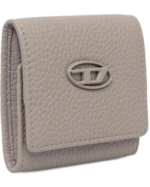 DIESEL Hissu Evo Logo-Plaque Wallet - Grey