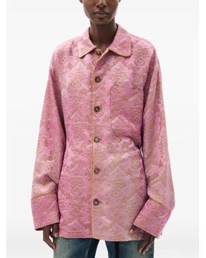 Ann Demeulemeester Coby Damask-Jacquard Shirt - Pink
