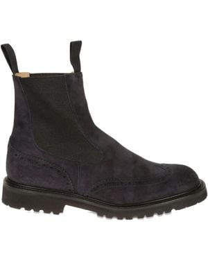 Tricker's Suede Chelsea Boots - Black