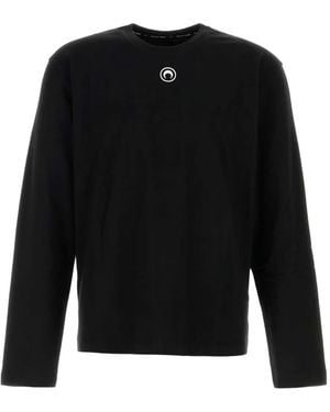 Marine Serre Long-Sleeve Cotton T-Shirt - Black