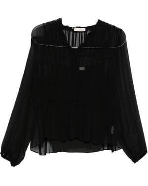 Ulla Johnson Tie-neck Ruffled Blouse - ブラック