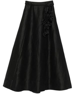 Aje. Demi Floral-Embellished Maxi Skirt - Black