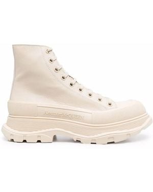 McQueen Alexander Mc Queen Tread Slick Lace-up Boots - Natural