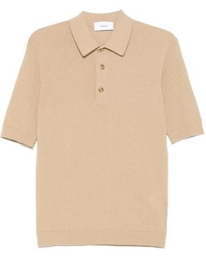 Lardini ワッフルニット ポロシャツ - ナチュラル