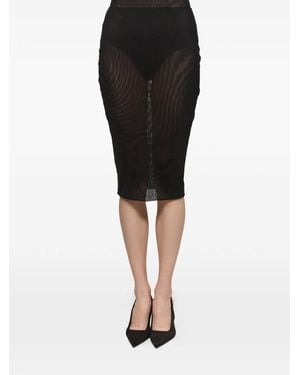 Atu Body Couture Jupe Mi-Longue À Effet De Transparence - Noir