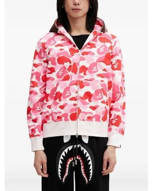 A Bathing Ape Hoodie Abc Camo 2Nd À Imprimé Camouflage - Rouge