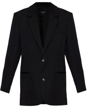 DSquared² Single-Breasted Wool Blazer - Black