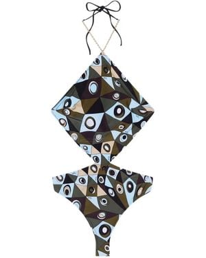 PUCCI Occhi-Print Trikini - White