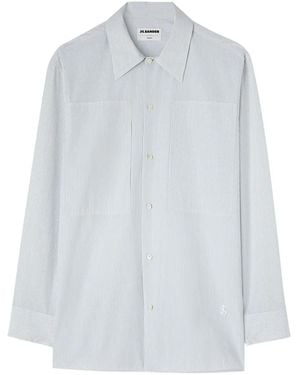 Jil Sander Gestreiftes Hemd - Weiß