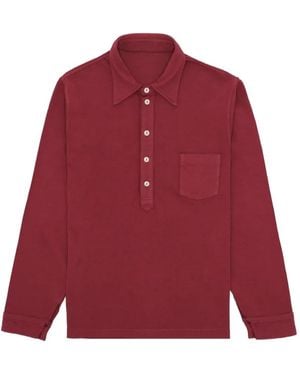 Fortela Grayson Long-Sleeve Polo Shirt - Red