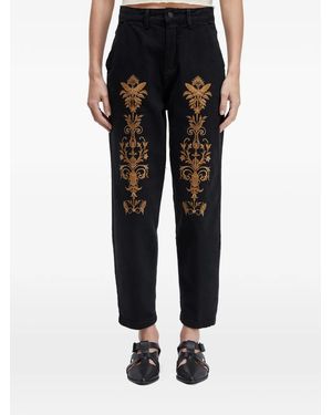 Osklen Embroidery Butterfly Cotton Trousers - Black