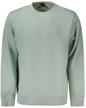 BOSS Logo-Patch Cotton Sweatshirt - Green