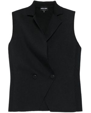 Giorgio Armani ダブルブレスト ベスト - ブラック