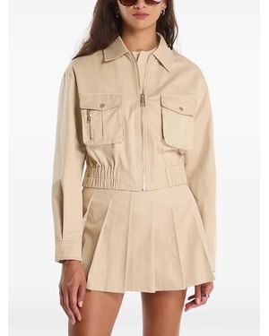 Guess Zip-Up Cargo Jacket - Natural
