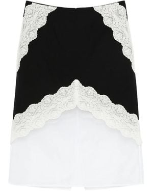 Jil Sander Lace-Insert Skirt - Black