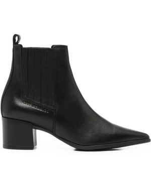 COPENHAGEN Pointed-Toe Leather Ankle Boots - Black