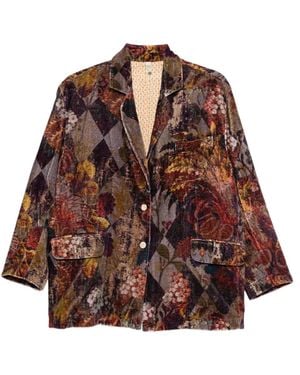 Yavi Blazer À Fleurs Imprimées - Marron